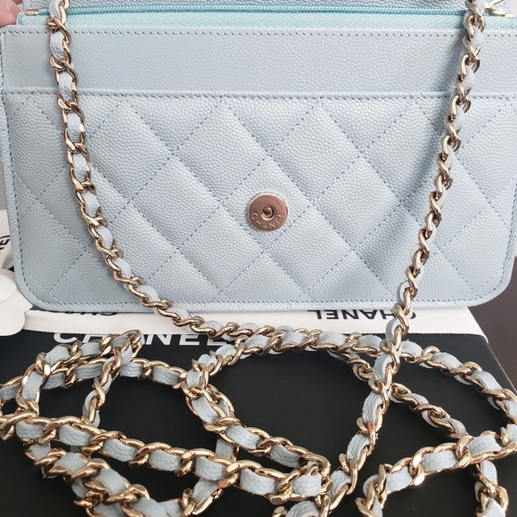 Chanel WOC, blue, light gold hw, caviar, BNIB - Picture 13 of 16